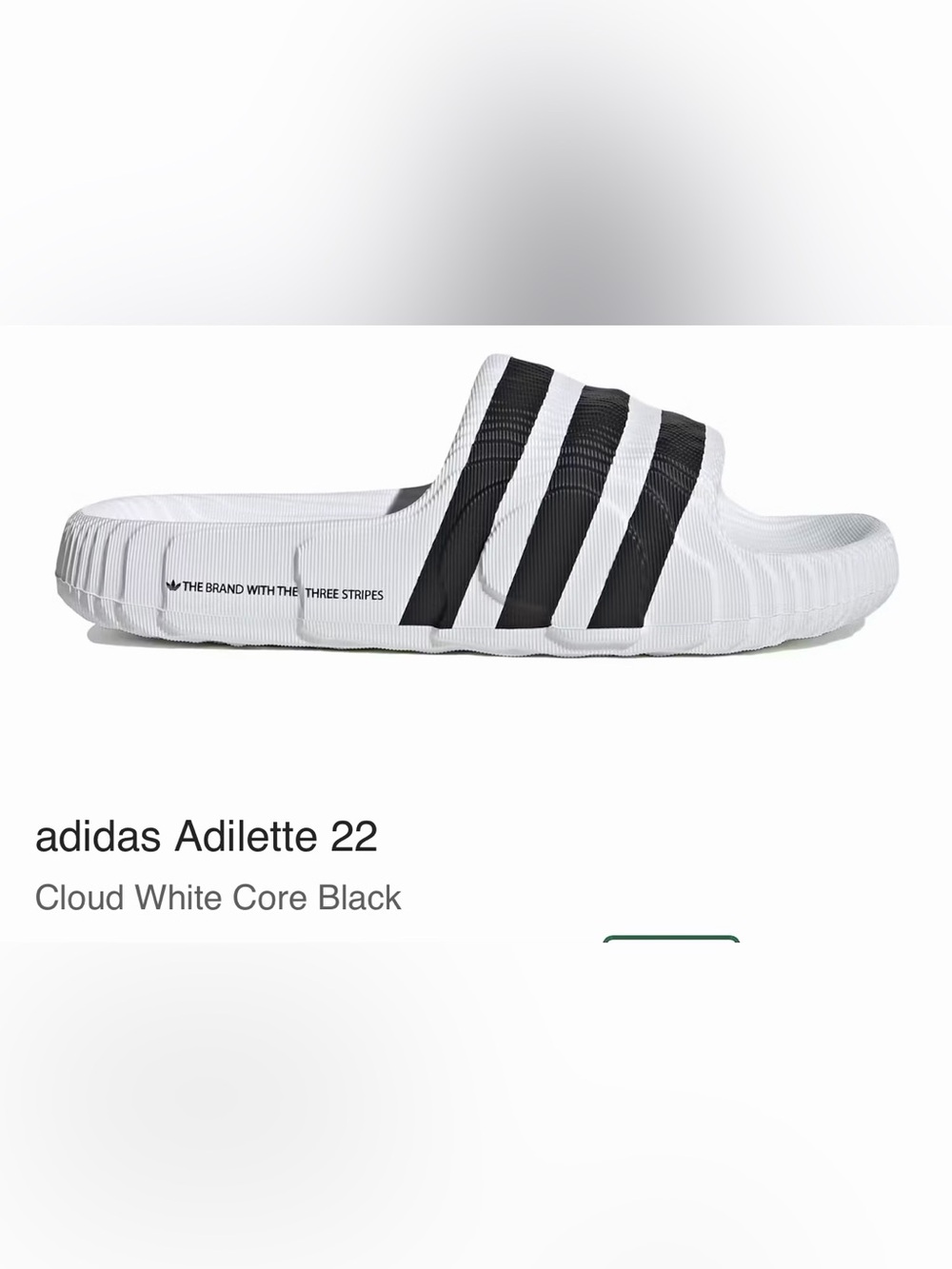 adidas Adilette Kids Slide - White with Black Stripes